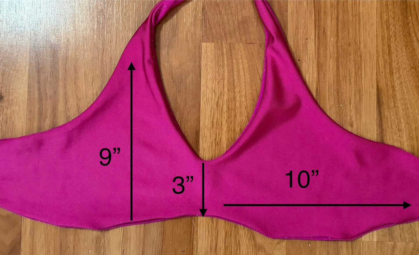 Seamless hot pink glitter bikini top